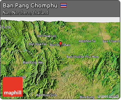 Satellite 3D Map of Ban Pang Chomphu