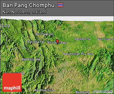 Satellite 3D Map of Ban Pang Chomphu