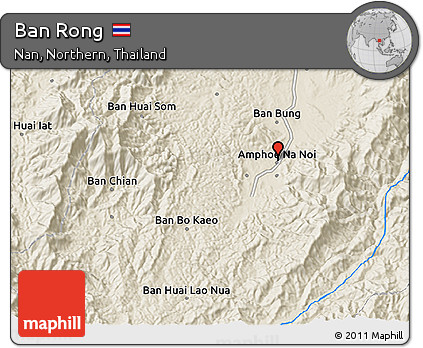 Shaded Relief 3D Map of Ban Rong