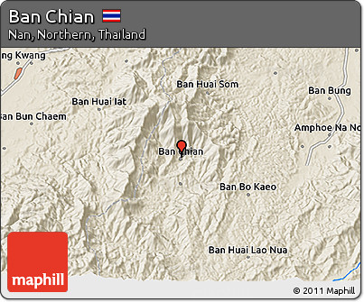 Shaded Relief 3D Map of Ban Chian