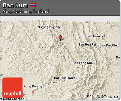 Shaded Relief 3D Map of Ban Kum