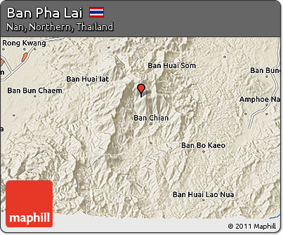 Shaded Relief 3D Map of Ban Pha Lai