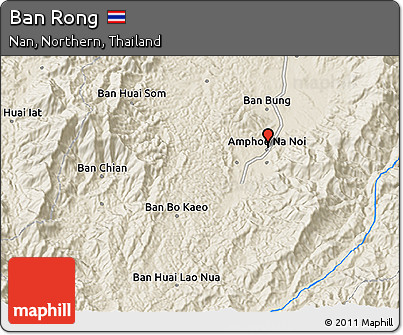 Shaded Relief 3D Map of Ban Rong
