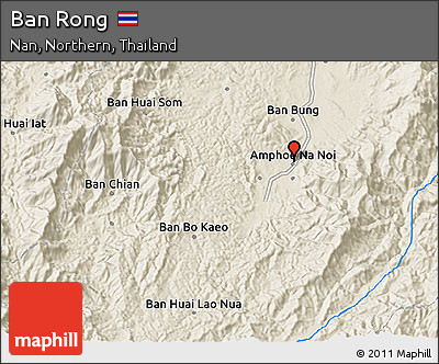 Shaded Relief 3D Map of Ban Rong