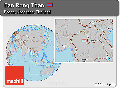 Gray Location Map of Ban Rong Than