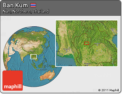 Satellite Location Map of Ban Kum