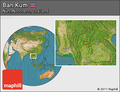 Satellite Location Map of Ban Kum