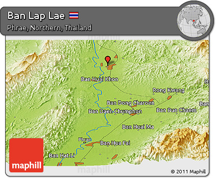 Physical Panoramic Map of Ban Lap Lae