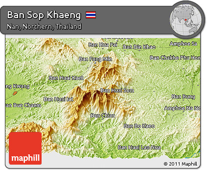 Physical Panoramic Map of Ban Sop Khaeng