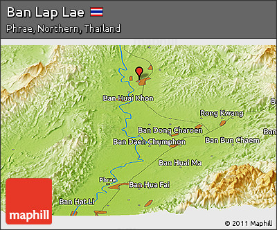 Physical Panoramic Map of Ban Lap Lae