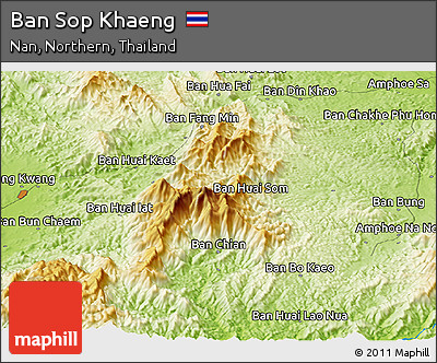 Physical Panoramic Map of Ban Sop Khaeng