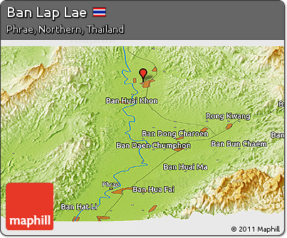 Physical Panoramic Map of Ban Lap Lae