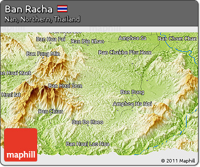 Physical Panoramic Map of Ban Racha