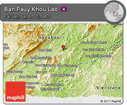 Physical Panoramic Map of Ban Pauy Khou Lao