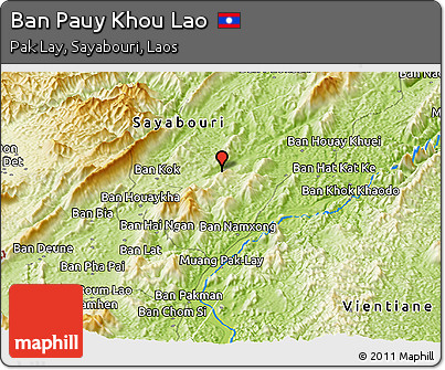 Physical Panoramic Map of Ban Pauy Khou Lao