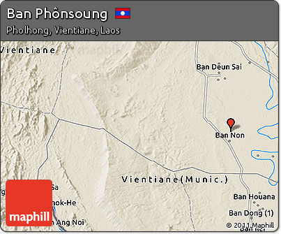 Shaded Relief 3D Map of Ban Phônsoung
