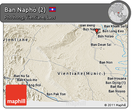 Shaded Relief Panoramic Map of Ban Naphô (2)