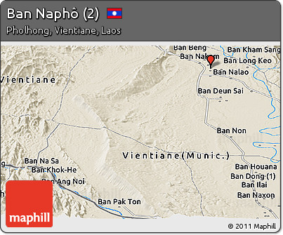 Shaded Relief Panoramic Map of Ban Naphô (2)