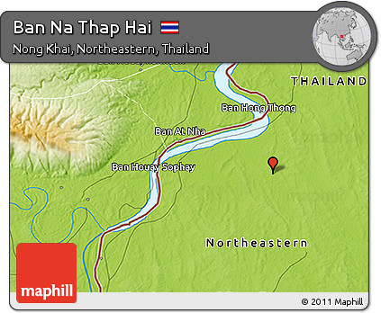 Physical 3D Map of Ban Na Thap Hai