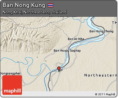 Shaded Relief 3D Map of Ban Nong Kung
