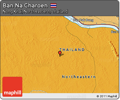 Political 3D Map of Ban Na Charoen