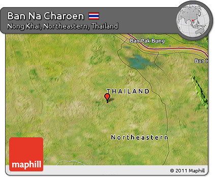 Satellite 3D Map of Ban Na Charoen