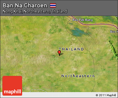 Satellite 3D Map of Ban Na Charoen