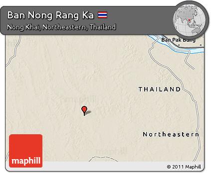 Shaded Relief 3D Map of Ban Nong Rang Ka