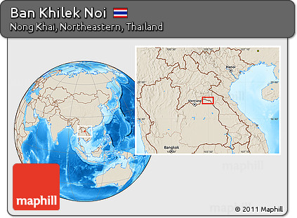 Shaded Relief Location Map of Ban Khilek Noi