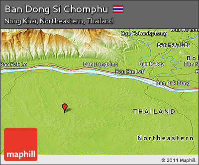 Physical Panoramic Map of Ban Dong Si Chomphu