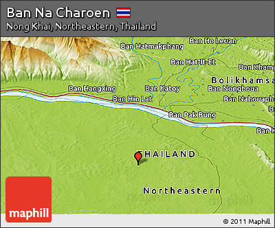 Physical Panoramic Map of Ban Na Charoen