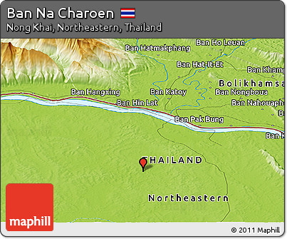 Physical Panoramic Map of Ban Na Charoen
