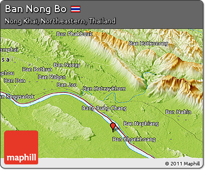 Physical Panoramic Map of Ban Nong Bo