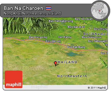 Satellite Panoramic Map of Ban Na Charoen