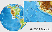 Physical Location Map of the area around 18° 21' 26" N, 106° 10' 30" W