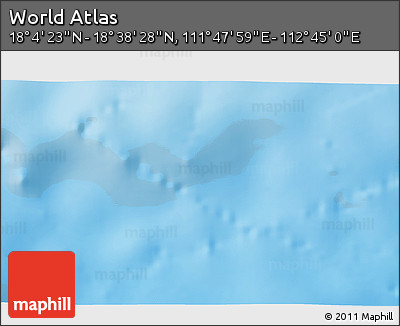 Physical 3D Map of the Area around 18° 21' 26" N, 112° 16' 30" E
