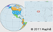 Political Location Map of the area around 18° 21' 26" N, 113° 49' 29" W