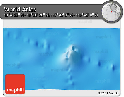 Physical 3D Map of the Area around 18° 21' 26" N, 117° 13' 29" W