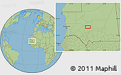 Savanna Style Location Map of the area around 18° 21' 26" N, 11° 49' 29" W
