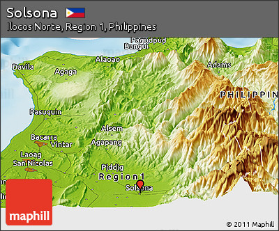 Physical Panoramic Map of Solsona