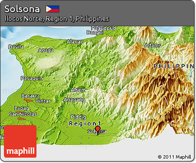 Physical Panoramic Map of Solsona
