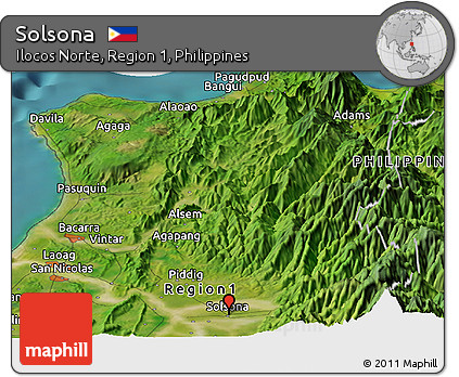Satellite Panoramic Map of Solsona