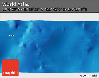 Physical 3D Map of the Area around 18° 21' 26" N, 124° 10' 30" E