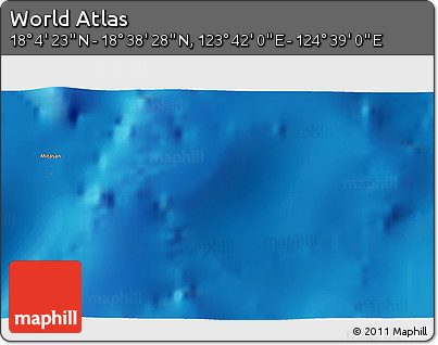 Physical 3D Map of the Area around 18° 21' 26" N, 124° 10' 30" E