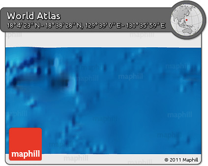 Physical 3D Map of the Area around 18° 21' 26" N, 130° 7' 30" E