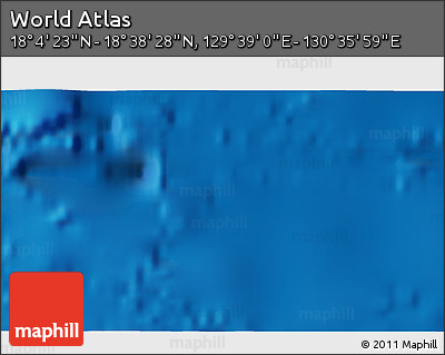 Physical 3D Map of the Area around 18° 21' 26" N, 130° 7' 30" E