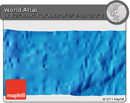 Physical 3D Map of the Area around 18° 21' 26" N, 136° 4' 29" E