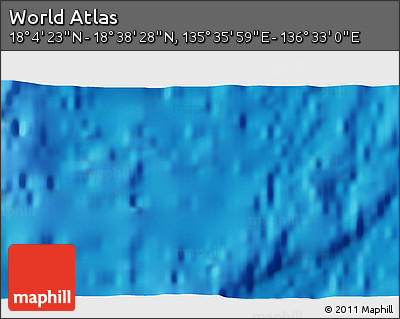 Physical 3D Map of the Area around 18° 21' 26" N, 136° 4' 29" E