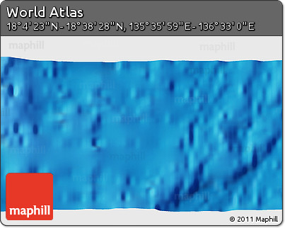 Physical 3D Map of the Area around 18° 21' 26" N, 136° 4' 29" E