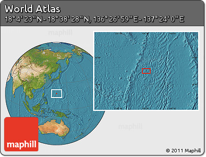 Satellite Location Map of the Area around 18° 21' 26" N, 136° 55' 30" E